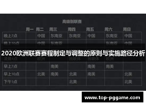 2020欧洲联赛赛程制定与调整的原则与实施路径分析